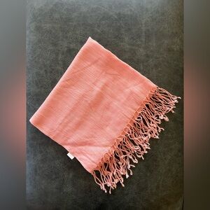 Nordstrom Scarf with Fringe Peach Coral One Size